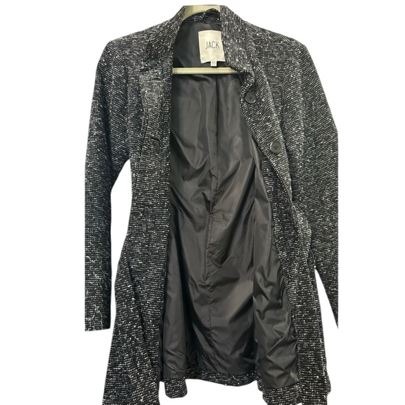 Jack by BB Dakota Black Tweed Coat Button Closure with Tie Belt Size XS - Picture 7 of 11